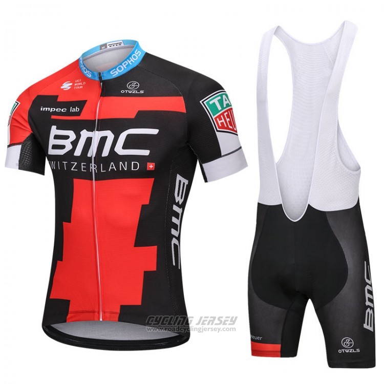 2018 Cycling Jersey BMC Red and Black Short Sleeve and Bib Short